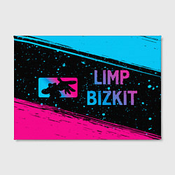Холст прямоугольный Limp Bizkit - neon gradient: надпись и символ, цвет: 3D-принт — фото 2