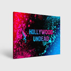 Картина прямоугольная Hollywood Undead - neon gradient: надпись и символ