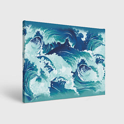 Холст прямоугольный Несущиеся морские волны, цвет: 3D-принт