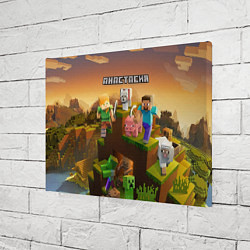 Холст прямоугольный Анастасия Minecraft, цвет: 3D-принт — фото 2