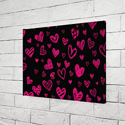 Холст прямоугольный Розовые сердца, цвет: 3D-принт — фото 2