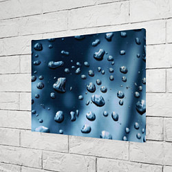 Холст прямоугольный Капли воды на матовом стекле - текстура, цвет: 3D-принт — фото 2