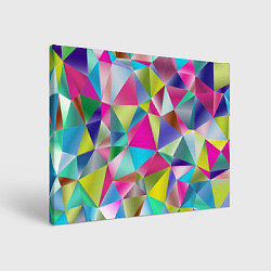Холст прямоугольный Радужные трехмерные треугольники, цвет: 3D-принт