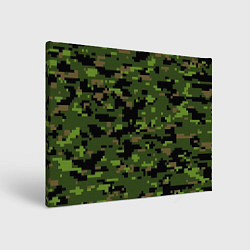 Холст прямоугольный Камуфляж лесной пиксель, цвет: 3D-принт