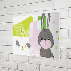 Холст прямоугольный Кролик и птички, цвет: 3D-принт — фото 2