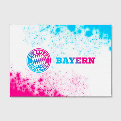 Холст прямоугольный Bayern neon gradient style: надпись и символ, цвет: 3D-принт — фото 2