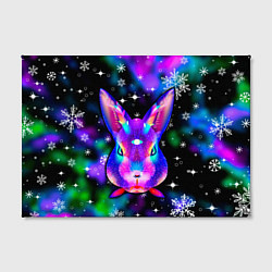 Холст прямоугольный Неоновый кролик, цвет: 3D-принт — фото 2