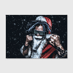 Холст прямоугольный Cool Santa Rastaman, цвет: 3D-принт — фото 2