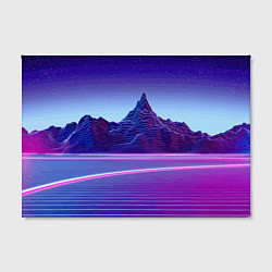 Холст прямоугольный Neon mountains - Vaporwave, цвет: 3D-принт — фото 2