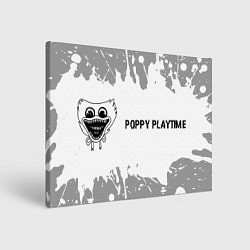 Картина прямоугольная Poppy Playtime glitch на светлом фоне: надпись и с