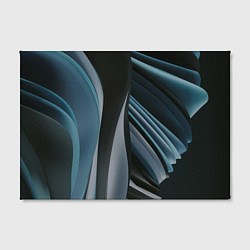 Холст прямоугольный Волнообразные синие пластины во тьме, цвет: 3D-принт — фото 2