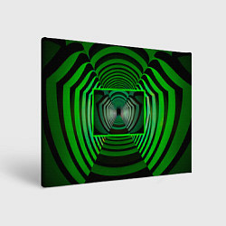 Холст прямоугольный Зелёный туннель - оптическая иллюзия, цвет: 3D-принт