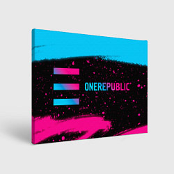 Картина прямоугольная OneRepublic - neon gradient: надпись и символ