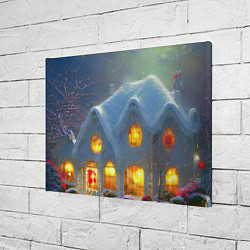 Холст прямоугольный Сказочный зимний домик, покрытый снегом, цвет: 3D-принт — фото 2
