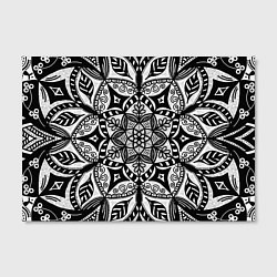 Холст прямоугольный Черно-белая мандала, цвет: 3D-принт — фото 2
