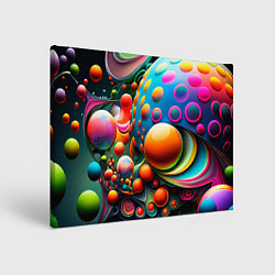Холст прямоугольный Абстрактные космические шары, цвет: 3D-принт