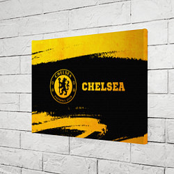 Холст прямоугольный Chelsea - gold gradient: надпись и символ, цвет: 3D-принт — фото 2