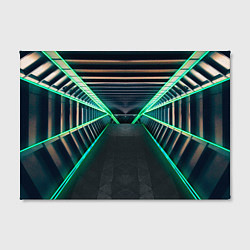 Холст прямоугольный Неоновые фонари на космическом коридоре, цвет: 3D-принт — фото 2