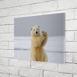 Холст прямоугольный Белый медведь разминается, цвет: 3D-принт — фото 2