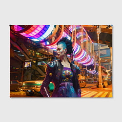 Холст прямоугольный Cyberpunk 2077 - neural network, цвет: 3D-принт — фото 2