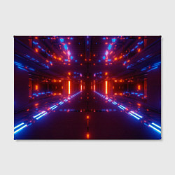 Холст прямоугольный Неоновые разнообразные абстрактные лучи, цвет: 3D-принт — фото 2