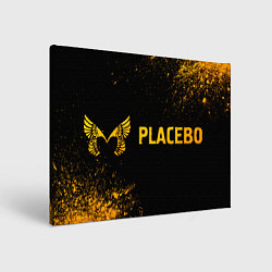 Картина прямоугольная Placebo - gold gradient: надпись и символ