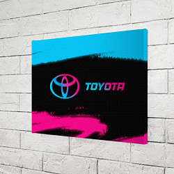 Холст прямоугольный Toyota - neon gradient: надпись и символ, цвет: 3D-принт — фото 2