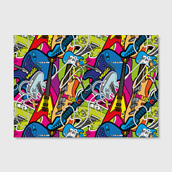 Холст прямоугольный Guitars - pop art pattern, цвет: 3D-принт — фото 2