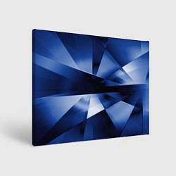 Холст прямоугольный Синие лучи и отражения в абстракции, цвет: 3D-принт