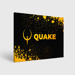 Картина прямоугольная Quake - gold gradient: надпись и символ