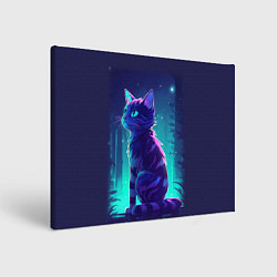 Холст прямоугольный Неоновый котенок, цвет: 3D-принт