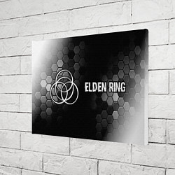 Холст прямоугольный Elden Ring glitch на темном фоне: надпись и символ, цвет: 3D-принт — фото 2