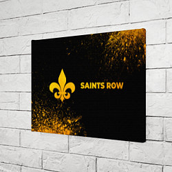 Холст прямоугольный Saints Row - gold gradient: надпись и символ, цвет: 3D-принт — фото 2