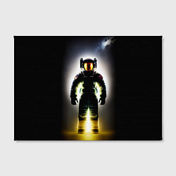Холст прямоугольный Неоновый космонавт - нейросеть, цвет: 3D-принт — фото 2