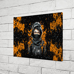 Холст прямоугольный Девушка в капюшоне - anime style, цвет: 3D-принт — фото 2