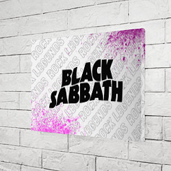 Холст прямоугольный Black Sabbath rock legends: надпись и символ, цвет: 3D-принт — фото 2
