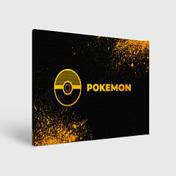 Картина прямоугольная Pokemon - gold gradient: надпись и символ