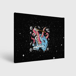 Холст прямоугольный A planet in the form of a skull - pop art, цвет: 3D-принт