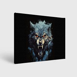 Холст прямоугольный Blue black wolf, цвет: 3D-принт