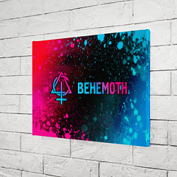 Холст прямоугольный Behemoth - neon gradient: надпись и символ, цвет: 3D-принт — фото 2