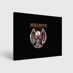 Холст прямоугольный Megadeth - боевой череп, цвет: 3D-принт