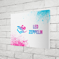 Холст прямоугольный Led Zeppelin neon gradient style: надпись и символ, цвет: 3D-принт — фото 2