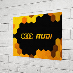 Холст прямоугольный Audi - gold gradient: надпись и символ, цвет: 3D-принт — фото 2