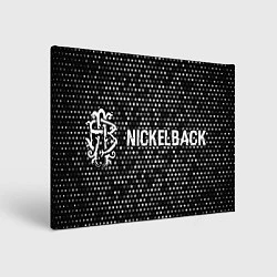 Холст прямоугольный Nickelback glitch на темном фоне: надпись и символ, цвет: 3D-принт
