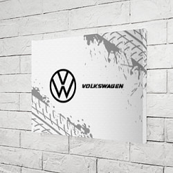 Холст прямоугольный Volkswagen speed на светлом фоне со следами шин: н, цвет: 3D-принт — фото 2
