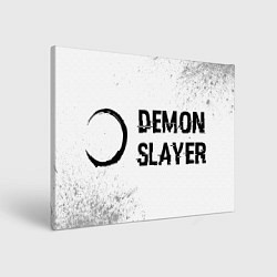 Картина прямоугольная Demon Slayer glitch на светлом фоне: надпись и сим
