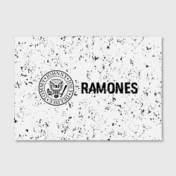 Холст прямоугольный Ramones glitch на светлом фоне: надпись и символ, цвет: 3D-принт — фото 2