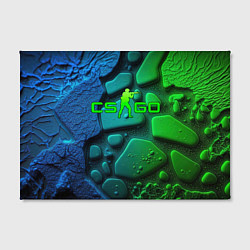 Холст прямоугольный CS GO green black abstract, цвет: 3D-принт — фото 2