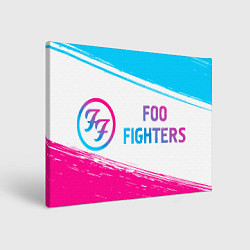Картина прямоугольная Foo Fighters neon gradient style: надпись и символ