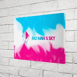 Холст прямоугольный No Mans Sky neon gradient style: надпись и символ, цвет: 3D-принт — фото 2